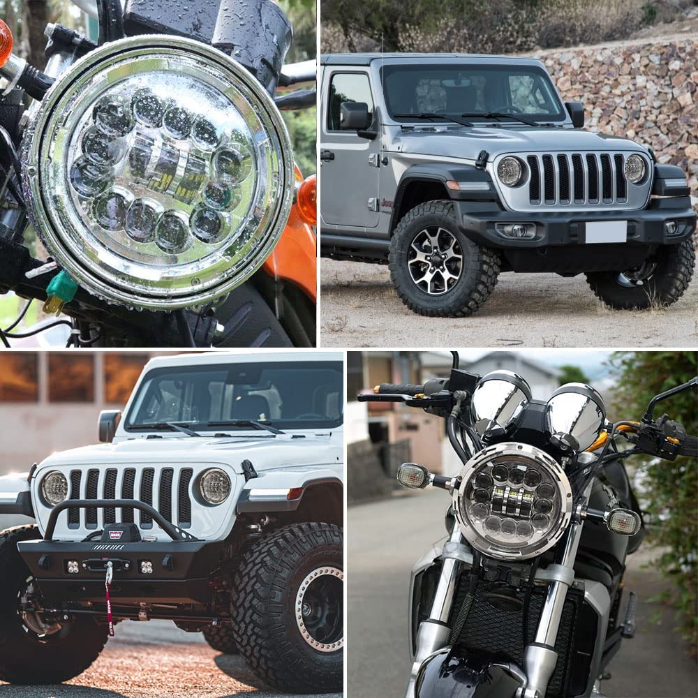 Largoods LED 7 4 Squid Ring Turn Signal High IP67 Universal for Suzuki Headlight, Inch, Hi/Lo Switching, 90W, Modes, & Function, Brightness,