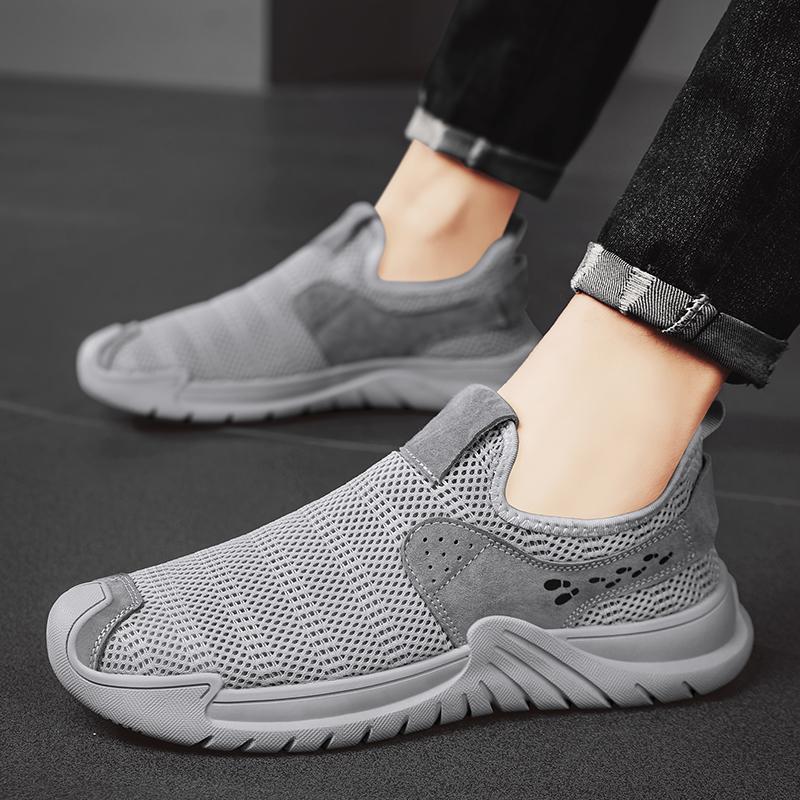 Fashion New Brand Design Men Casual Shoes Breathable Mesh Shoes Soft Sole Slip-On Sneakers Running Shoe Male Loafers Walking Footwear