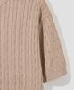 AGOD Cotton Modal Washable Crew Neck Cable Knit [Beige]