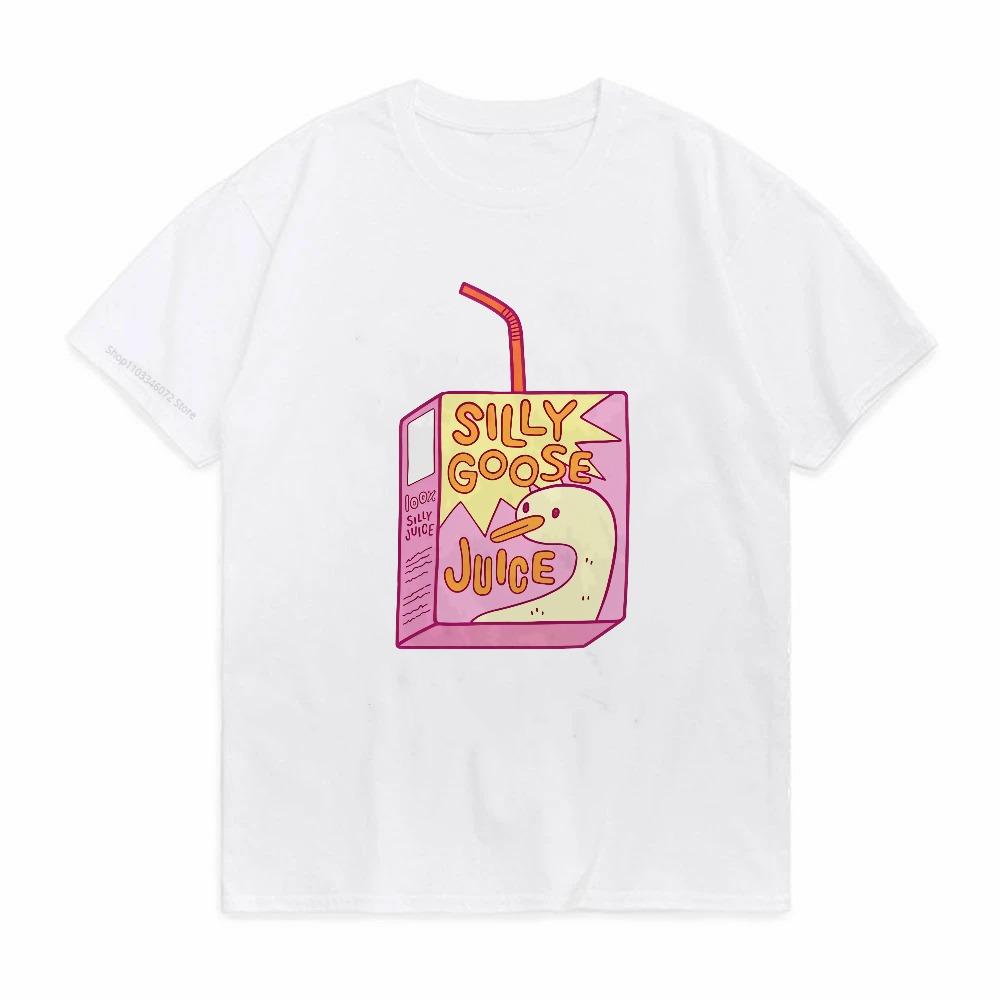 Silly Goose Juice Classic tshirts Men Women Cartoon Lovely print Graphic T Shirt Short Sleeve ONeck Summer Unisex Tee Shirt
