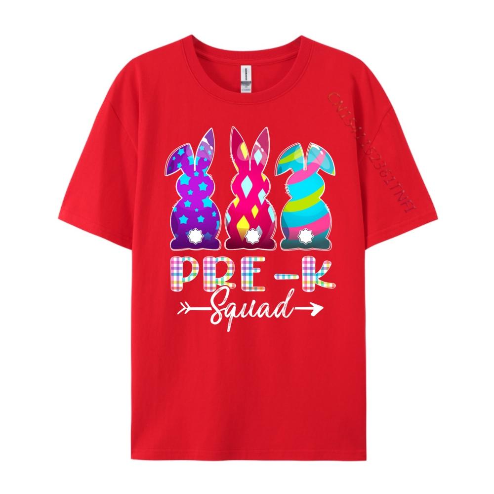 

Cute Happy Easter Pre K Squad Three Bunny Easter Day Mens TShirts Harajuku Camisas Basicas Hombre Youth Band Tshirts S