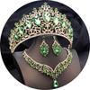 Elegant Big Tiaras and Crowns Bridal Jewelry Sets for Women Prom Wedding Crown With Choker necklace earrings Pageant Tiara Set