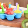 Colorful Popsicle Mold 7-Cavity Silicone Ice Cream Mold DIY Fruit Shake Maker with Handles and Tray Food Grade for Family Fun