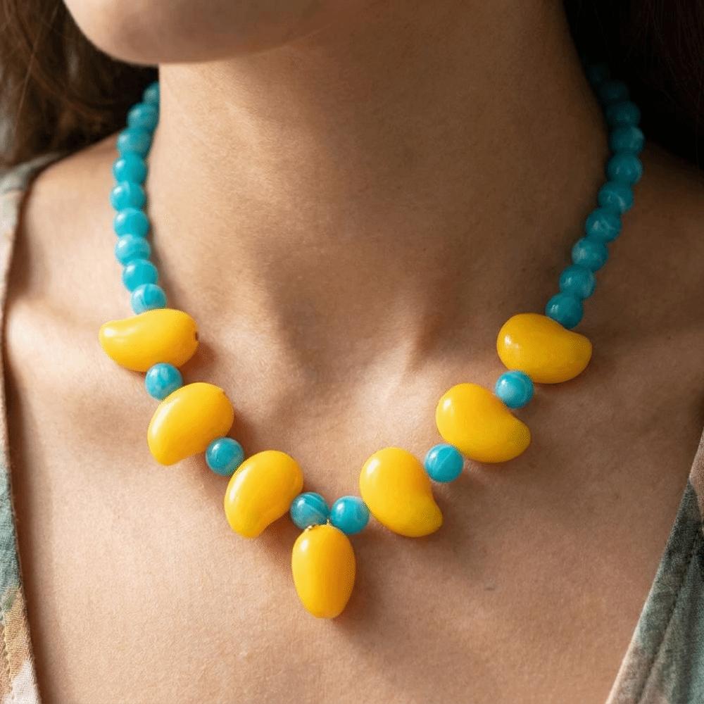 Colorful Multi Layer Choker 3D Fruit Beaded Clavicle Chain Neck Jewelry Holiday Accessories