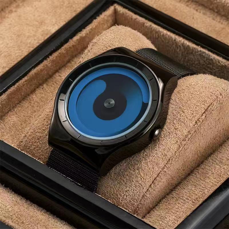 Innovative Men's No-Hands Swirl Quartz Watch – Waterproof, Stylish, and Perfect for Students
