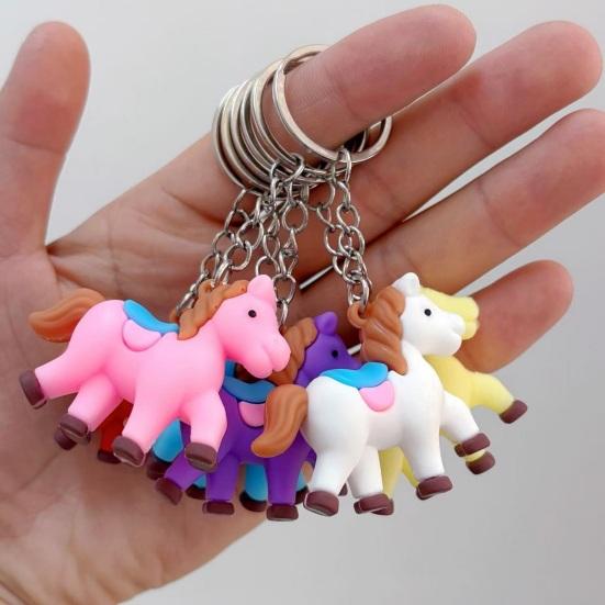1/2Pcs Keychain Zodiac Horse Design Compact Mini Size Handmade Key Chain Bags Backpacks Wallets Cars Accessories