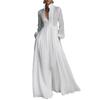 Elegant French White Waist-cinching Pleated Holiday Dress