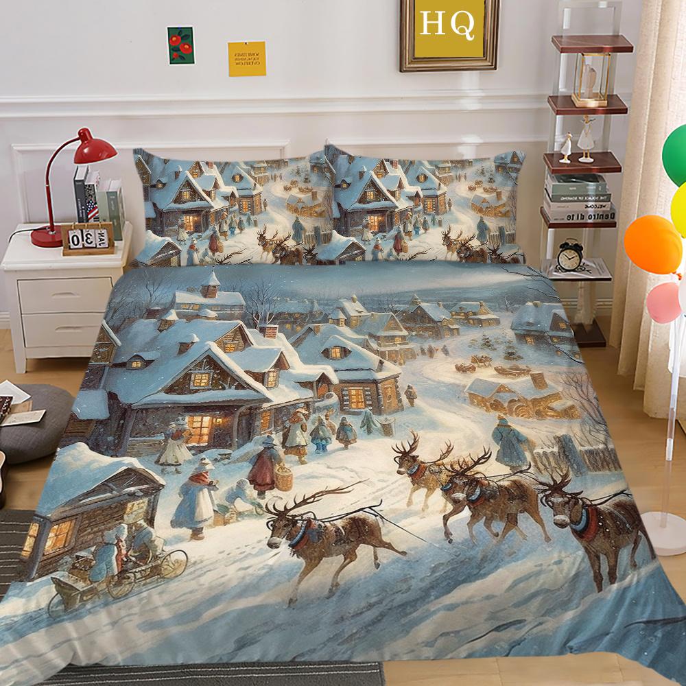 3D vánoční tisk přehozů do ložnice Dekor z mikrovlákna v plné velikosti Vysoce kvalitní designový dívčí bytový textil