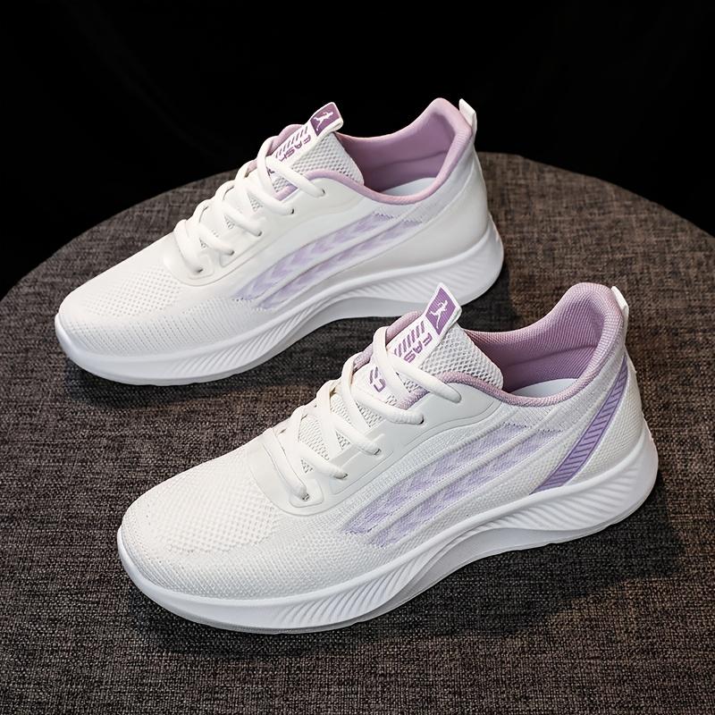 Women s Breathable Mesh Sneakers - Lightweight Low-Top Lace-Up Sneakers, Women Shoes 36