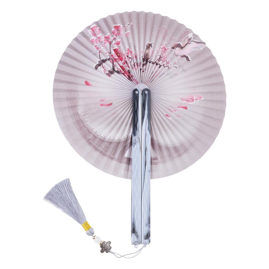 Handheld Hand Fan With Tassel Magnetic Folding Fan For Women Vintaged Shape Paper Fan For Weddings And Decorations