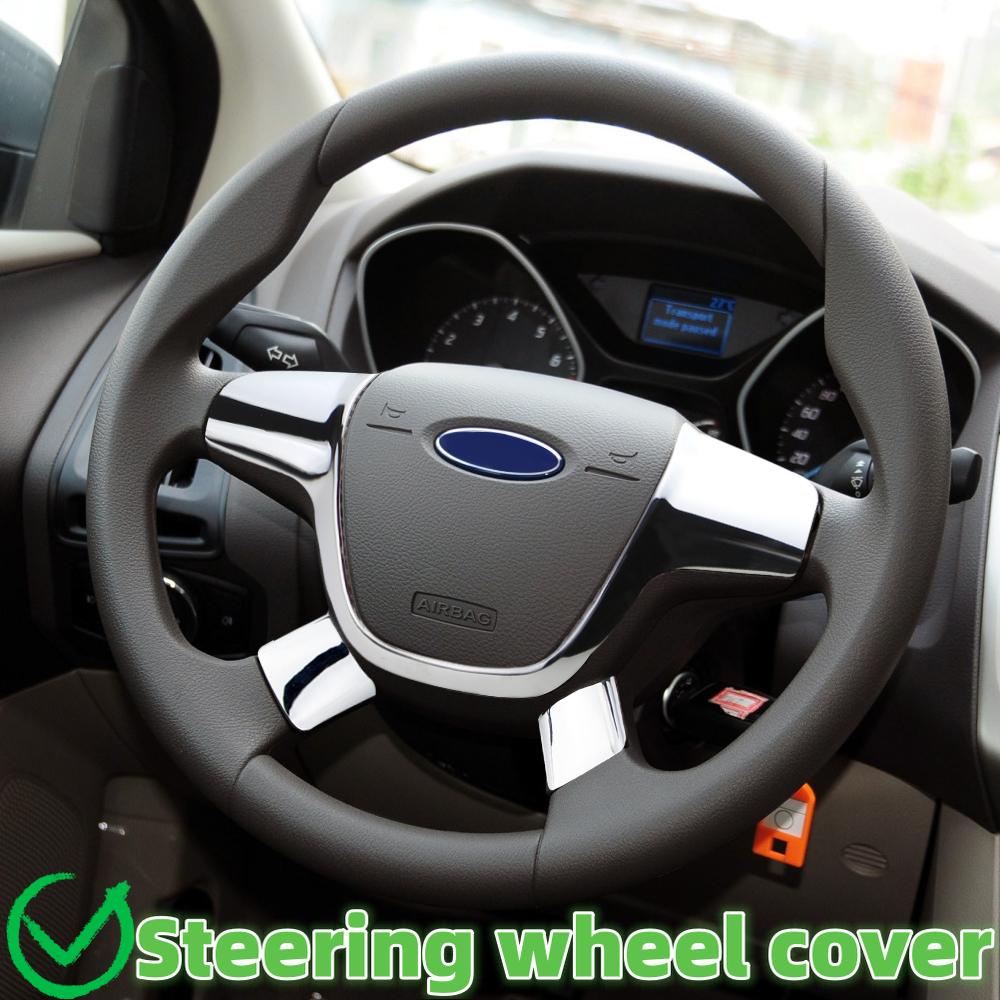 ABS Car Steering Wheel Trim Cover Sticker Decoration for Ford Focus 3 MK3 Sedan Hatchback Kuga Escape 2012 2013 2014