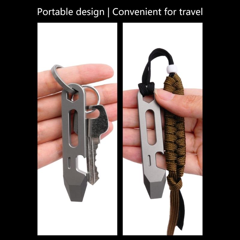Compactly Titaniums Camping Tool Keychain Screwdriver Bottle Opener Multifunctional Ruler Portable Outdoor Accessory