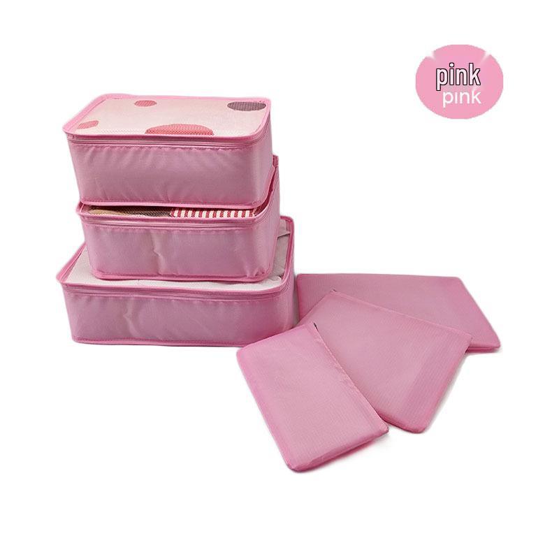 6-Piece Travel Toiletry & Clothing Storage Set with Document Bag