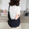 Korean Fashi Polka Dot Shoulder Bag Women Pleated Dumpling Bag Lightweight Large Capacity Shoulder Bag Zippered Crossbody  Bag