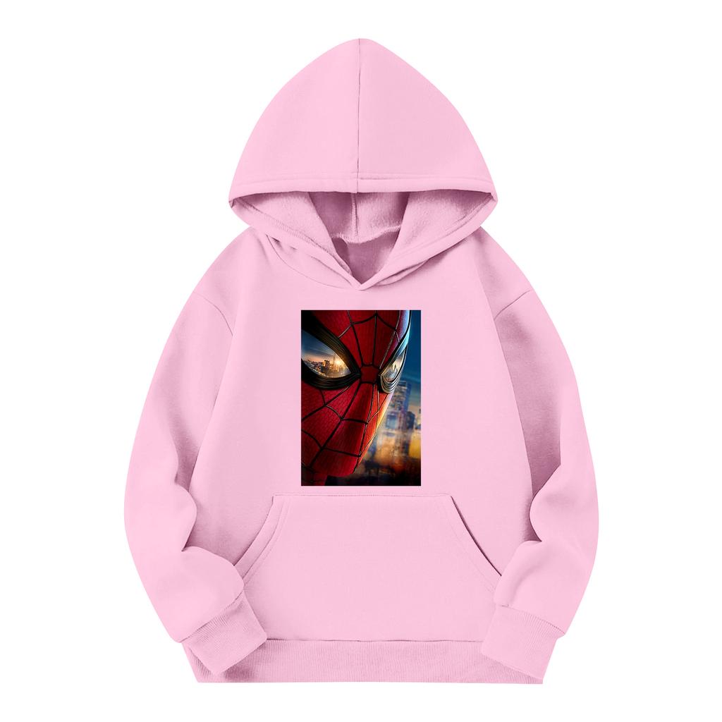 Kids Long Sleeve Pullover Hoodie with Pocket Letter Print Loose Fit Top