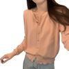 Herbst Koreanischer Stil Rundhals Cardigan Einreihiger Knopf Gestricktes Oberteil Weicher Wachsiger Schlankmachender Mantel für Damen