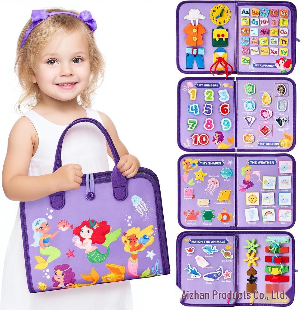 Popular Baby Early Education Felt Backpack Busy Board Toy