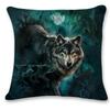 Wild Wolf Print Pillow Cover Forest  Snowy Mountain Scene Polyester Cushion Case Wildlife Themed Home Decor for Sofa  Bedroo