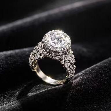 Oval pigeon egg-shaped zircon ring niche high-end fashion light luxury alloy