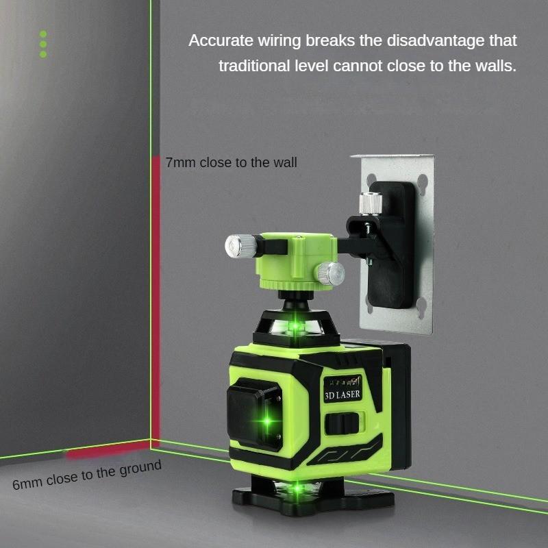 4D 8/12/16 Line Green Light Automatic Leveling Level Infrared Mini Laser Level 360° Horizontal and Vertical Cross Measurement Tool New
