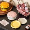 Cute Burger Ceramic Plate Set Dipping Dish Seasoning Dish Snack Bowl Dessert Plate Dim Sum Dish Sauce Dishes Tasting Plates Tray