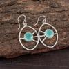 Aqua Chalcedony Gemstone 925 Sterling Silver Jewelry Handmade Earrings 2.00" EE-52-16
