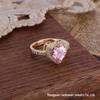 Women's Love Heart Zircon Ring - High-End, Unique Design, Light Luxury Fashion, Index Finger Ring
