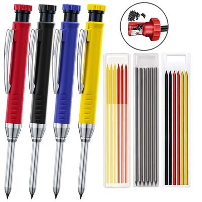 Pevná mechanická ceruzka pre tesárov s strúhadlom Drevospracujúce nástroje 2,8 mm 3 farby náplne Stavebné nástroje Kancelárske potreby