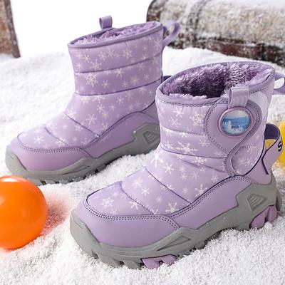 Bottes de neige d'hiver pour enfants, grandes tailles, antidérapantes, résistantes à l'usure, en velours épais, chaudes, en coton, pour filles, 29-39