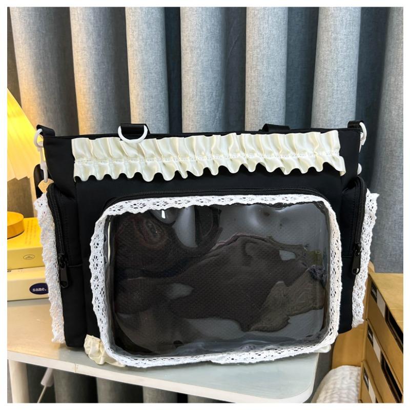 New Japanese highvalue, fresh and sweet candycolored transparent pain bag, girl light and largecapacity messenger bag