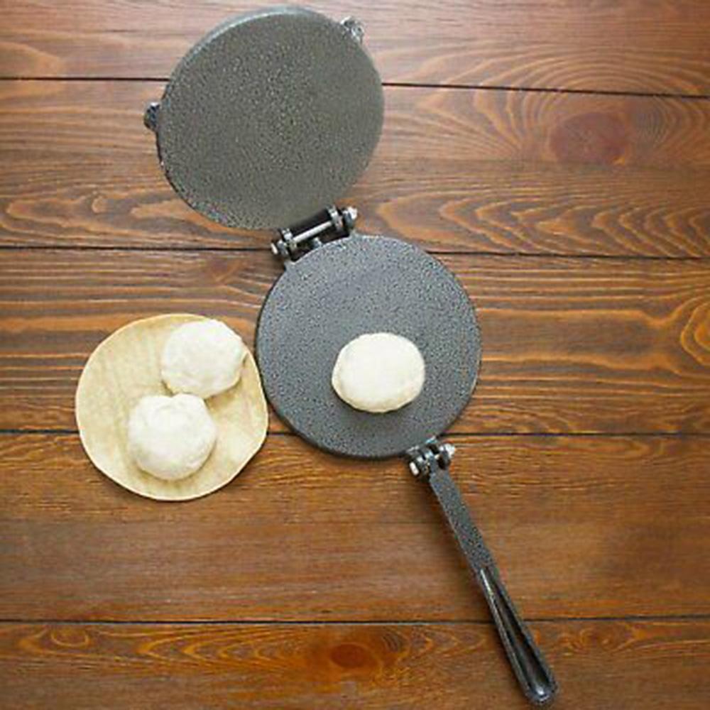 Aluminum Alloy Tortilla Press Folding Handle Flour Tool Baking Corn DIY Pie Tools Kitchen Accessories (Grey, 8in)