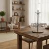 Cup Holder Rack with Wooden Base Modern Rotating Stand Turnable for Pantry