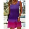 Casual Blue Gradient Dress Women Sleeveless Soft Sundress Minimalist Summer Daily Wear Clothing Fashion Female Women Clothing