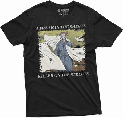 Maglietta Divertente da Uomo Ispirata a Film di Halloween Myers Popolare Cattivo del Cinema tee Shirt Magliette Uomo