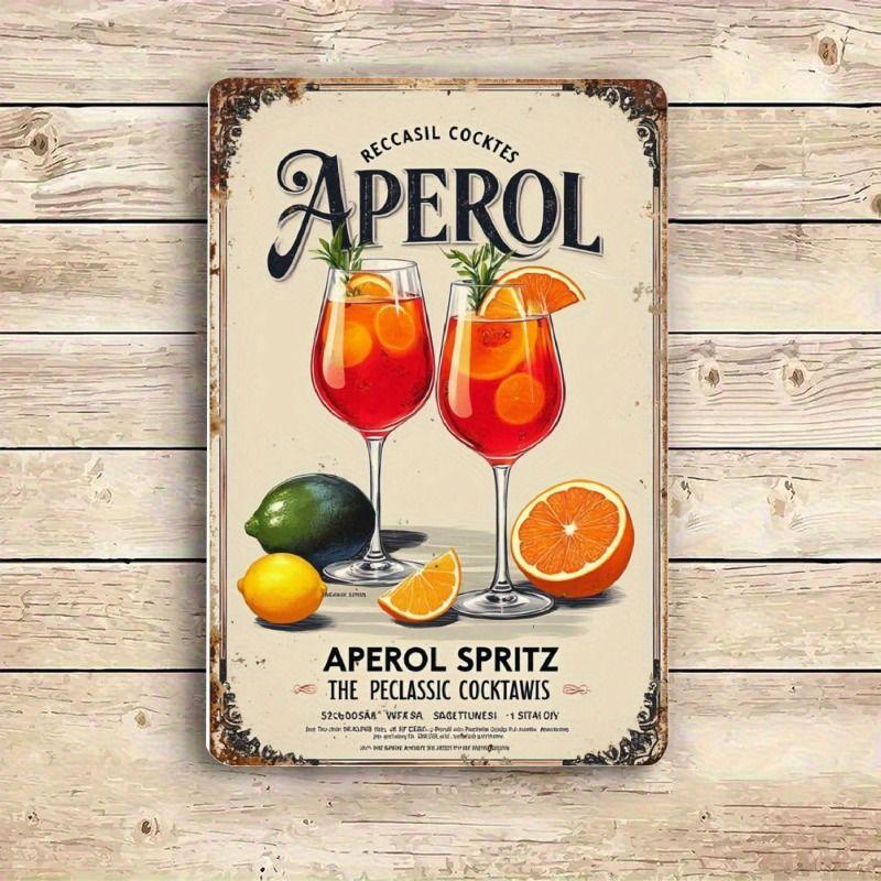 Vintage Drink Theme Metal Wall Panels for Bar Restaurant Kitchen Decor
