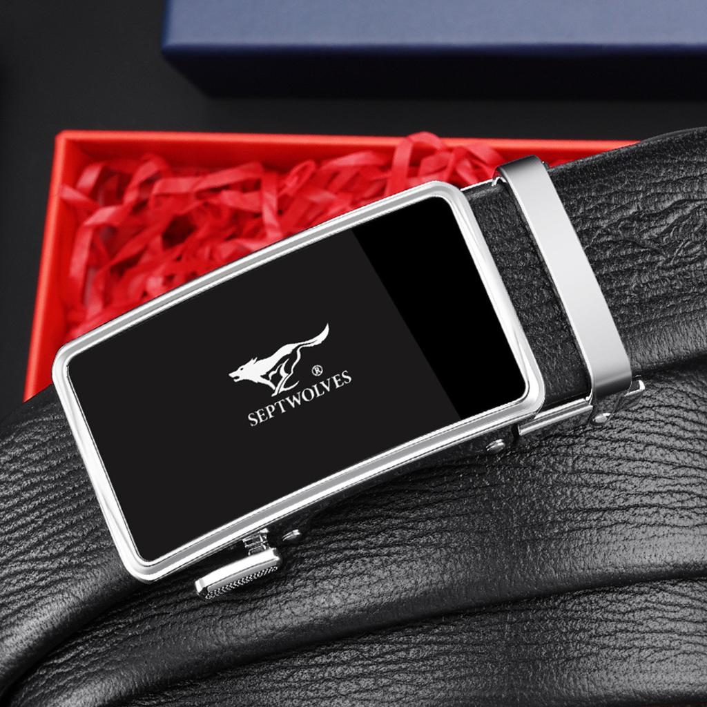 Belts for Men's Business Automatic Buckle Belt Head Layer Cowhide Belt Gift Comfortable Trousers