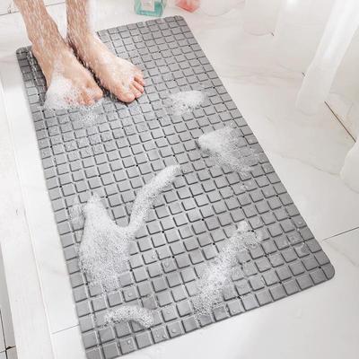 Dicke PVC Badezimmer Anti-Rutsch-Matte Bad Duschmatte Bodenkissen Badewannenmatte Massagematte mit Saugnapf, Ablaufloch