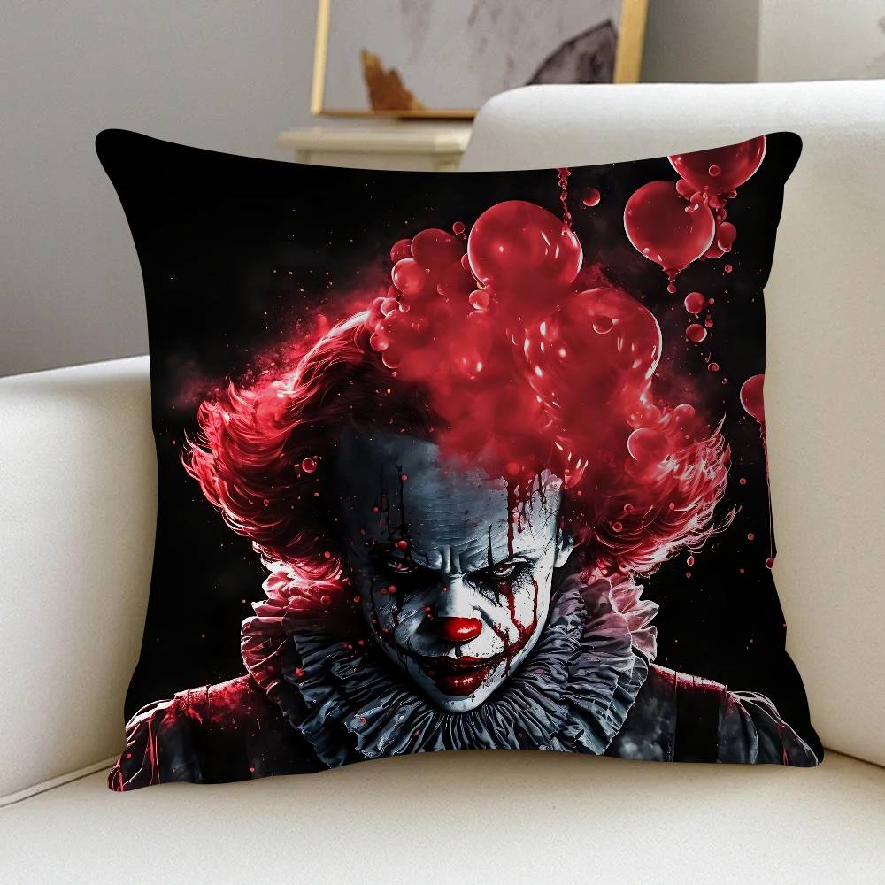 

Horror Film It P-Pennywise Clown Anime Maple Design Cushion Cover Happy Autumn Harvest Decor Holiday Decorati Pillow Cover 12x12Inch