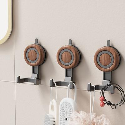 NEW Adhesive-Free Suction Cup Hooks Waterproof Strong Hold Wall Organizer Stable Dual Hook Shower