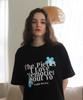 BONIEE Memories Flower Graphic Loose Oversized T-Shirt Black