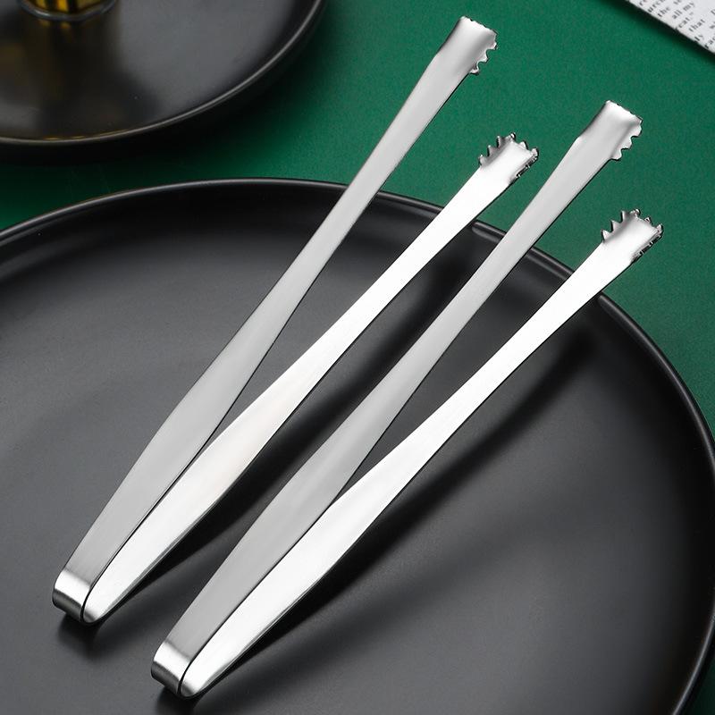New Anti Slip Ice Clip Stainless Steel Ice Clamp Food Clip Coffee Cube Sugar Clip Long Handled Ice Cube Ice Clip