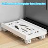 Retractable Host Base with 360 Degree Swivel Wheels Hollow Design for Heat Adjustable Width Stable Structure Lockable CPU Holder