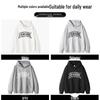 Izzue Unisex American Style Letter Print Hooded Sweatshirt