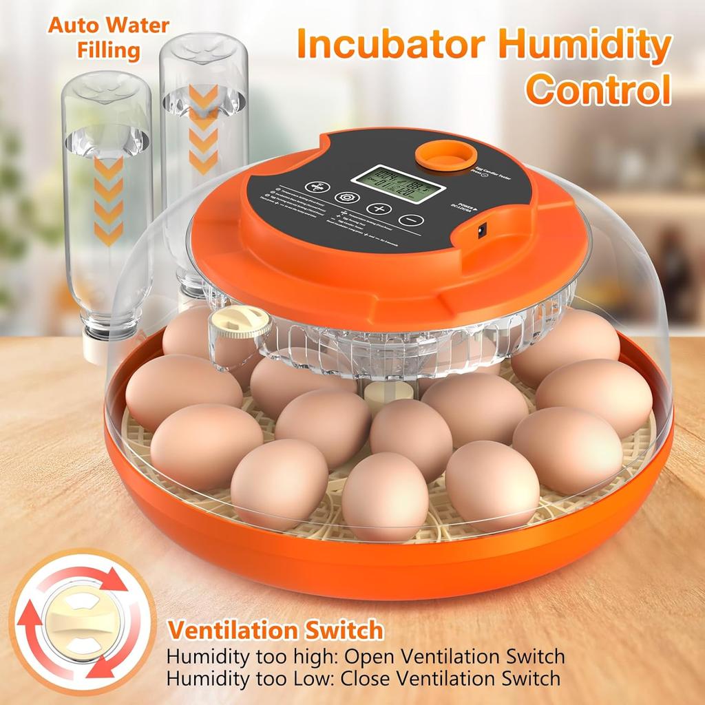 Incubator with Automatic Egg Turning and Humidity Control, Incubators for Hatching Eggs, Chicken, Ducks, Goose, Pigeon, Quail