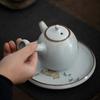 230ml Chinese Ru Kiln Side Handle Teapots Handmade Cute Cat Pattern Ceramic Kettle Travel Portable Filter Tea Pot Home Tea Set