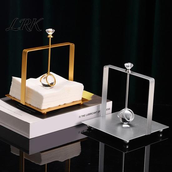 Compact Napkin Stand Square Holder, with Weighted Arm, Durable Iron Frame Windproof Paper Towel Dispenser Dispenser, Stable Cocktail Holders for Home