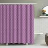 Pink Floral Shower Curtain With Green Border: Printed Bathroom Decor Modern Home Textiles For Bathtub Or Room Decoration (Purple