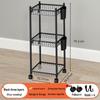 Compact Household Multi-Layer Trolley: Floor-Standing Kitchen Storage Rack