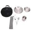 Portable Stainless Steel Camping Tableware Set: Includes Bowls, Plates, Spoons, Forks, Knives for Outdoor Picnics