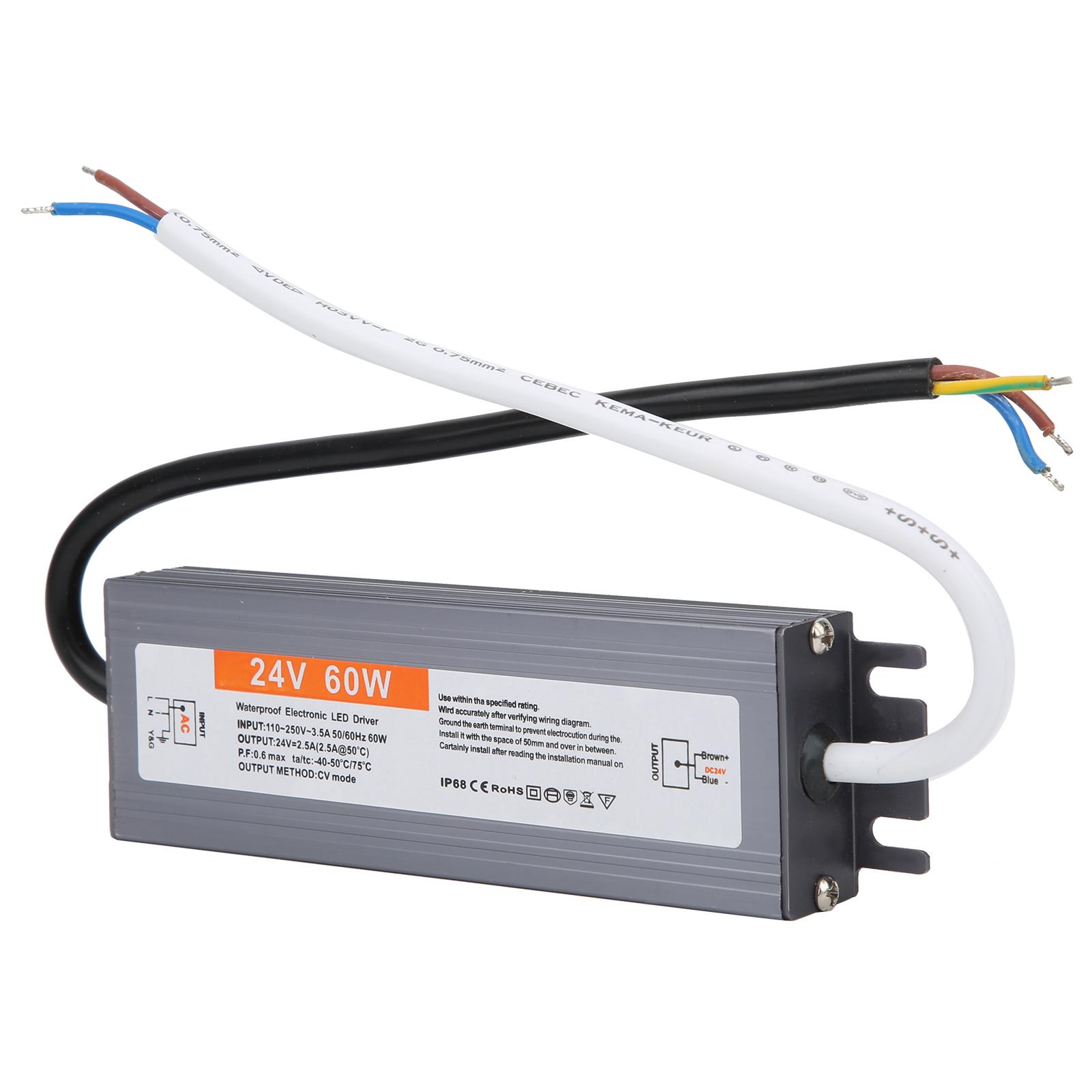 

60W UltraThin Waterproof Power Supply LED Power Supply Driver AC110250V (50 60HZ)(DC24V )